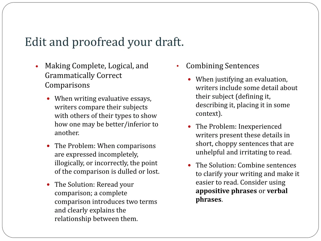 edit and proofread your draft