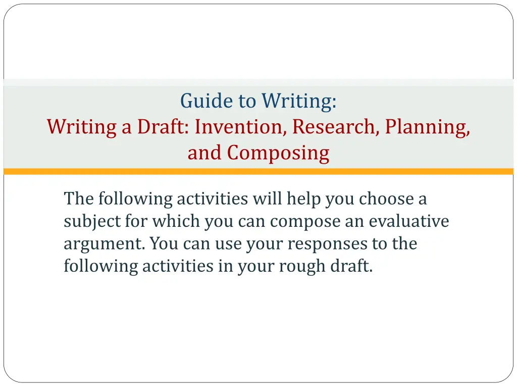 guide to writing