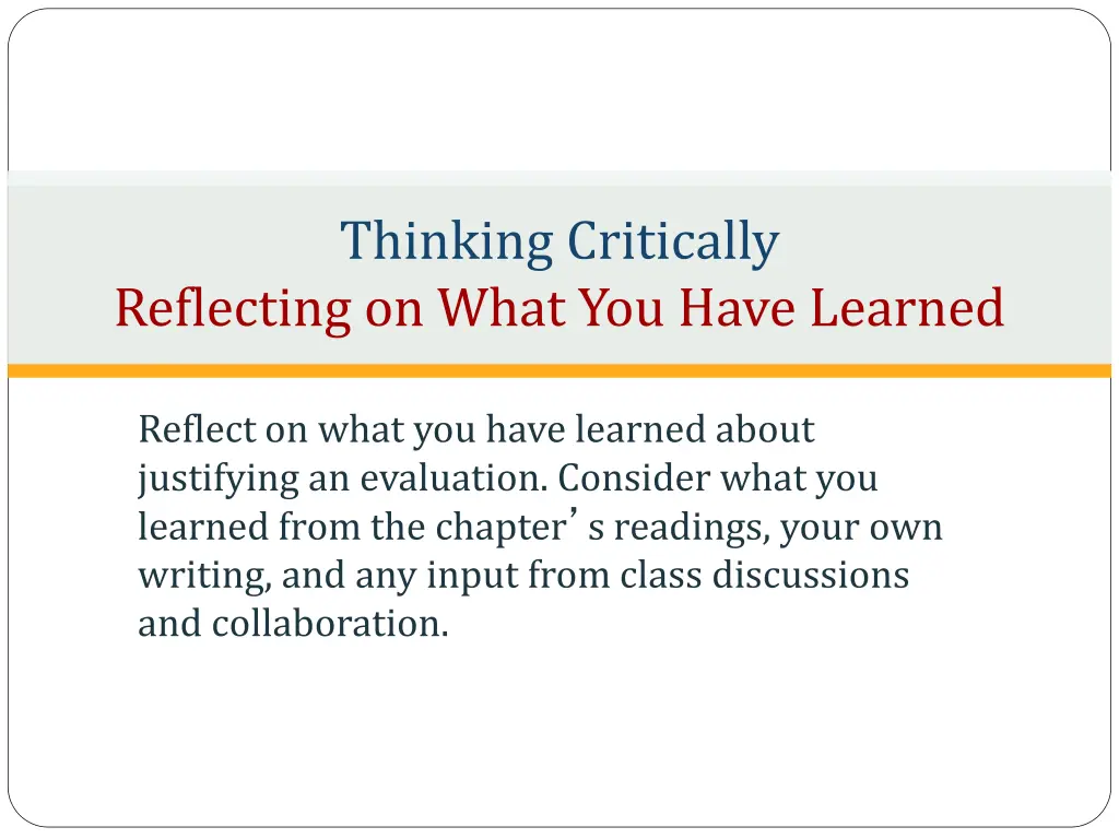 thinking critically