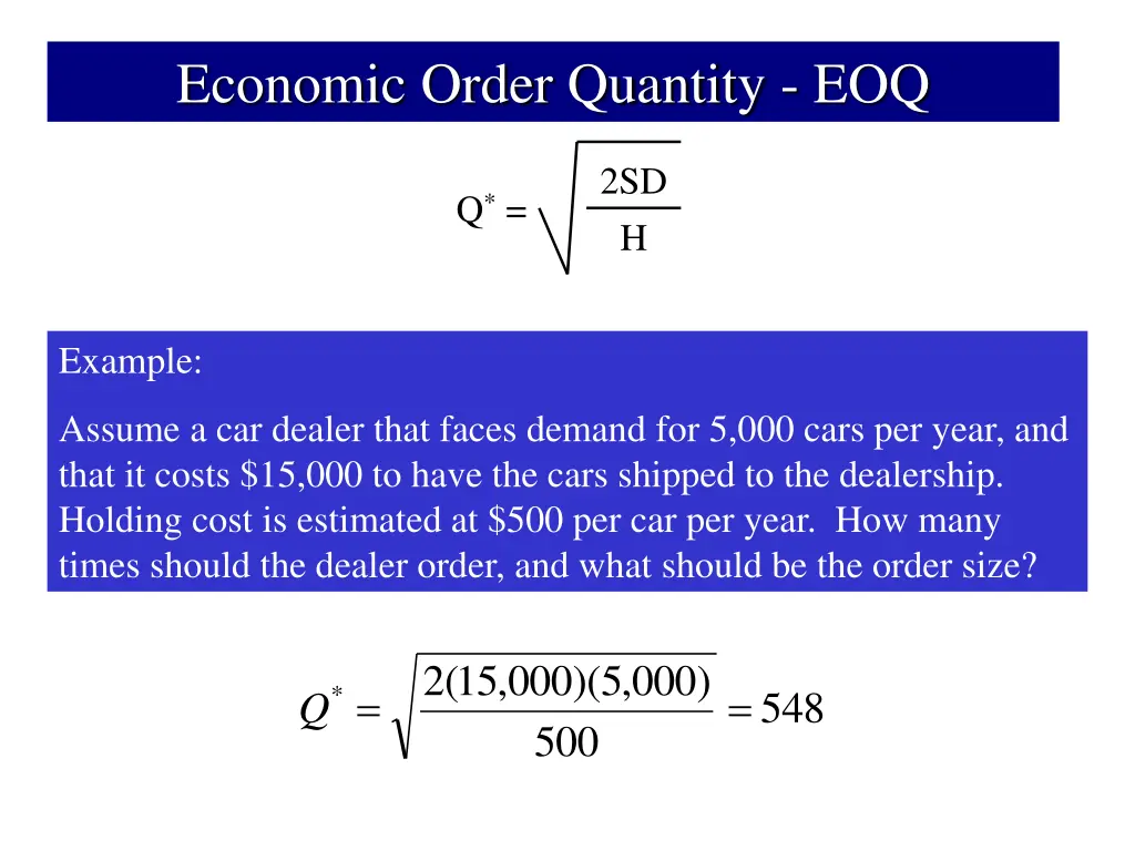 economic order quantity eoq