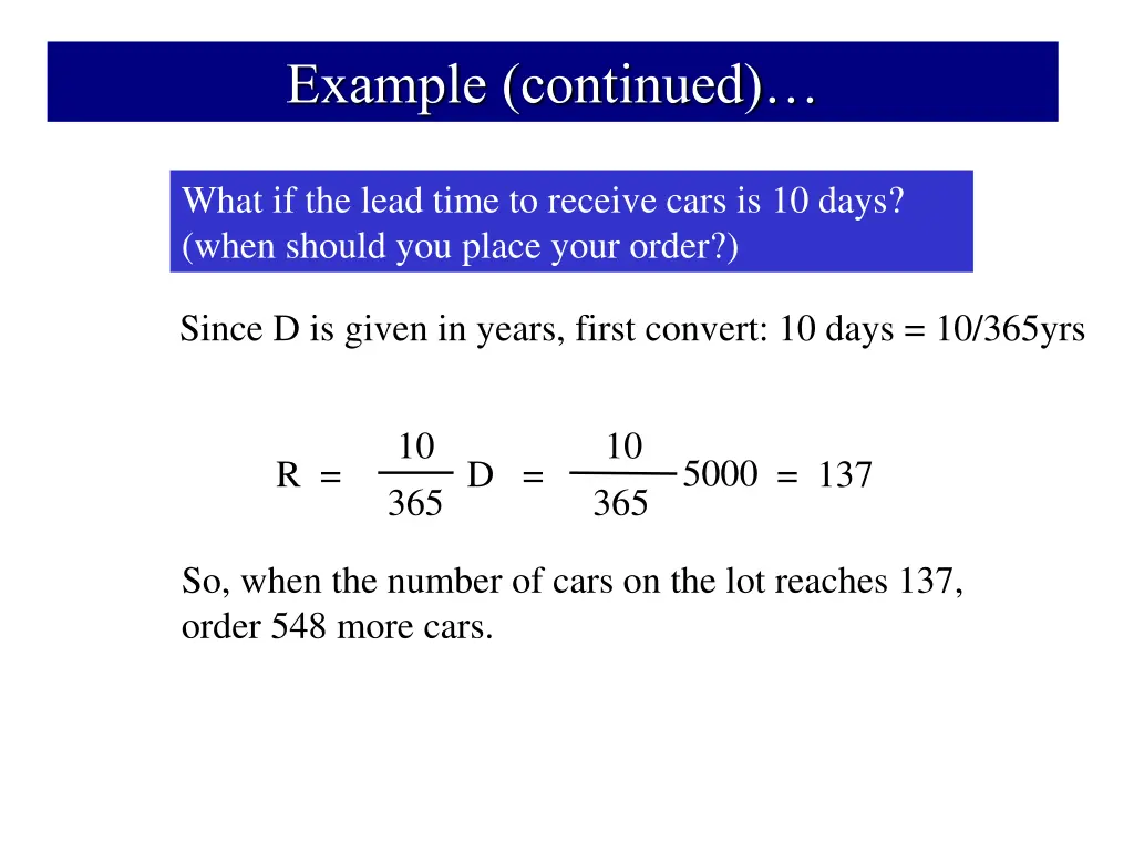 example continued