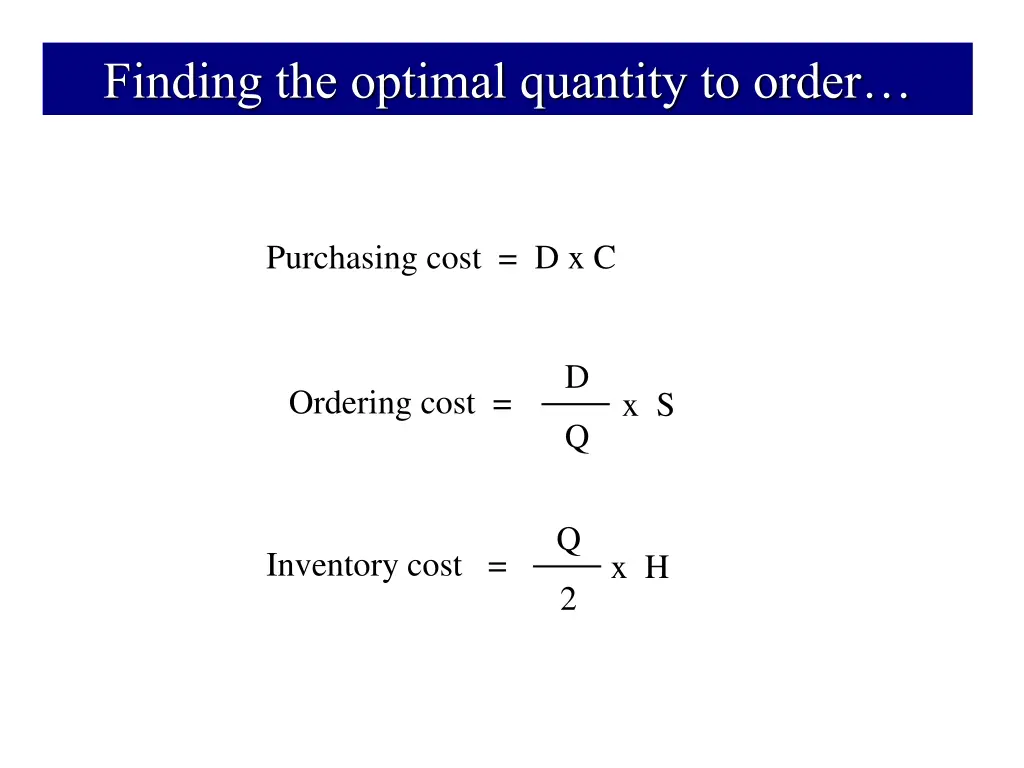 finding the optimal quantity to order 1