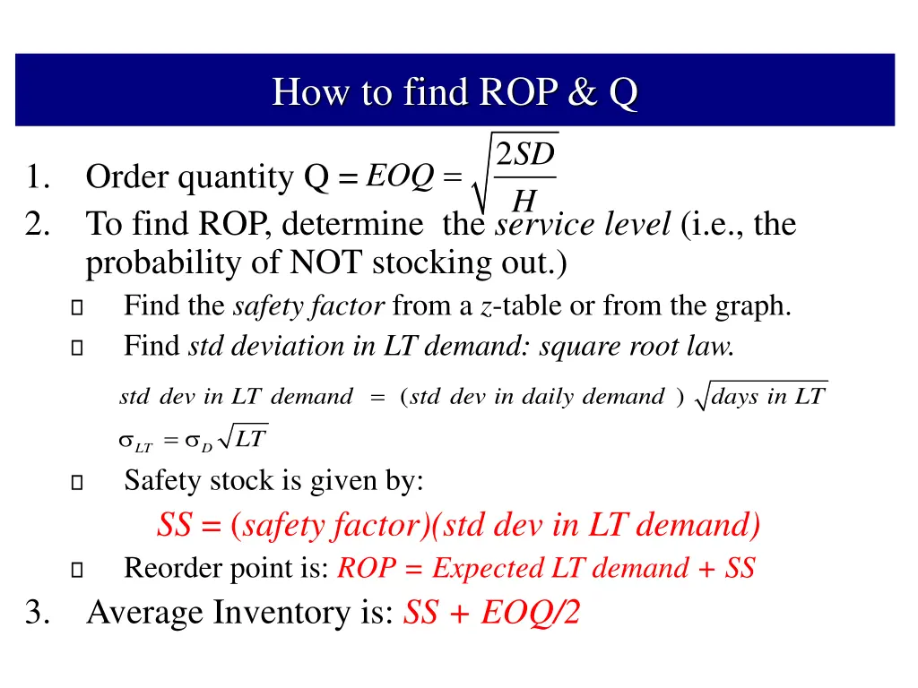 how to find rop q