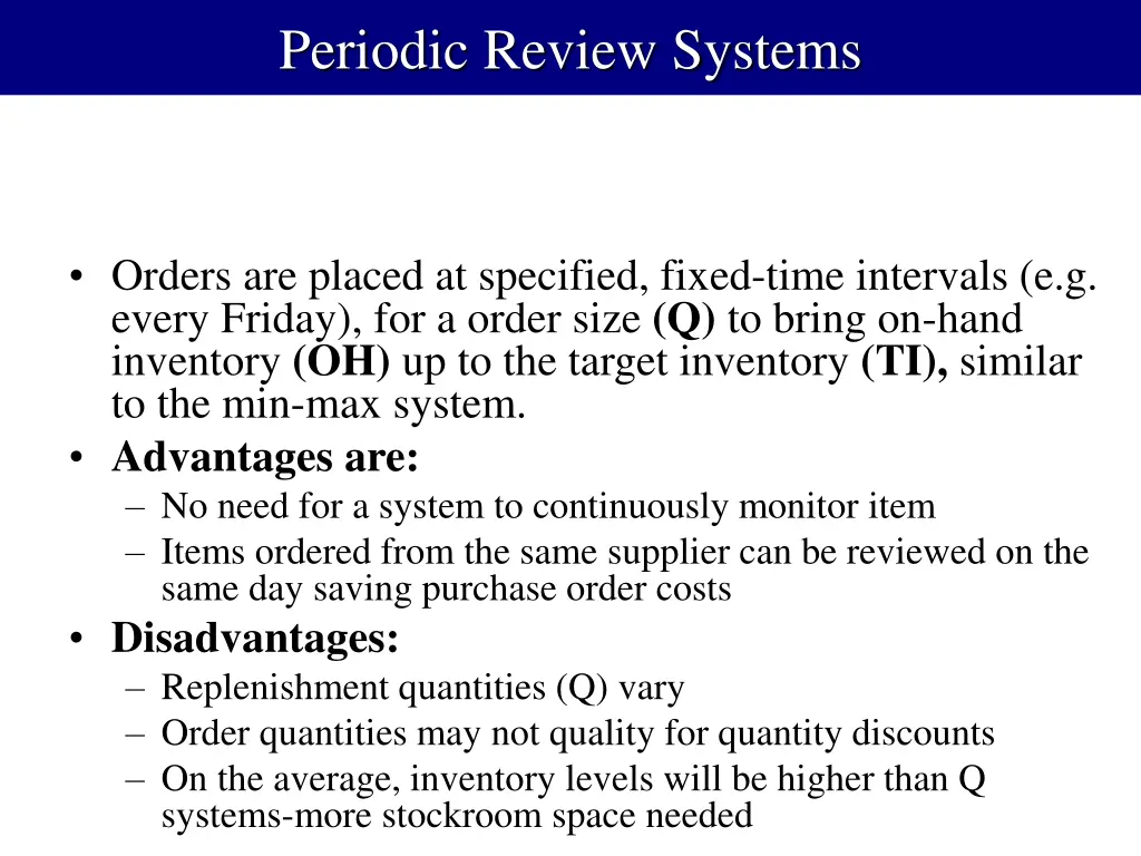 periodic review systems