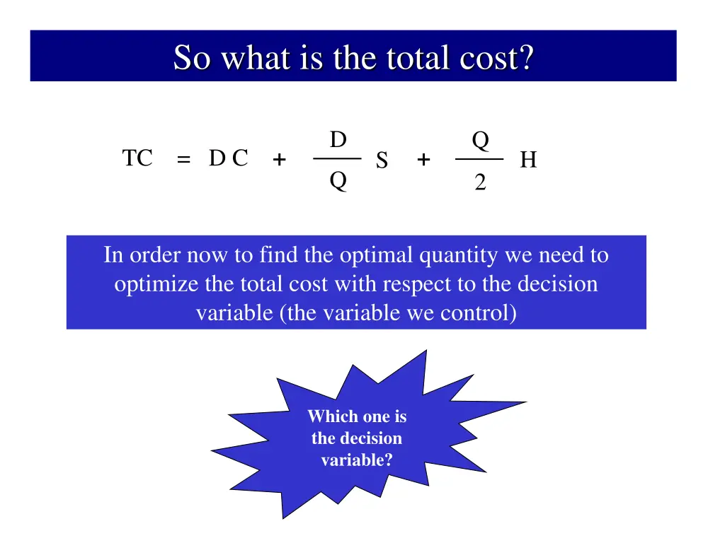 so what is the total cost