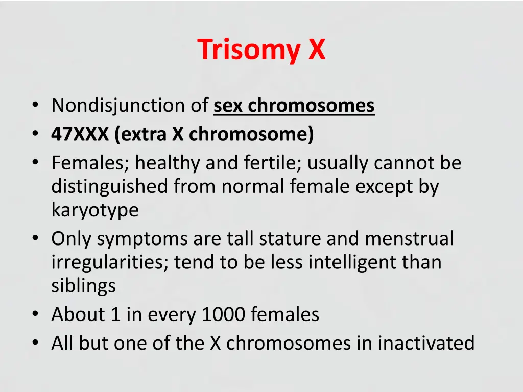 trisomy x