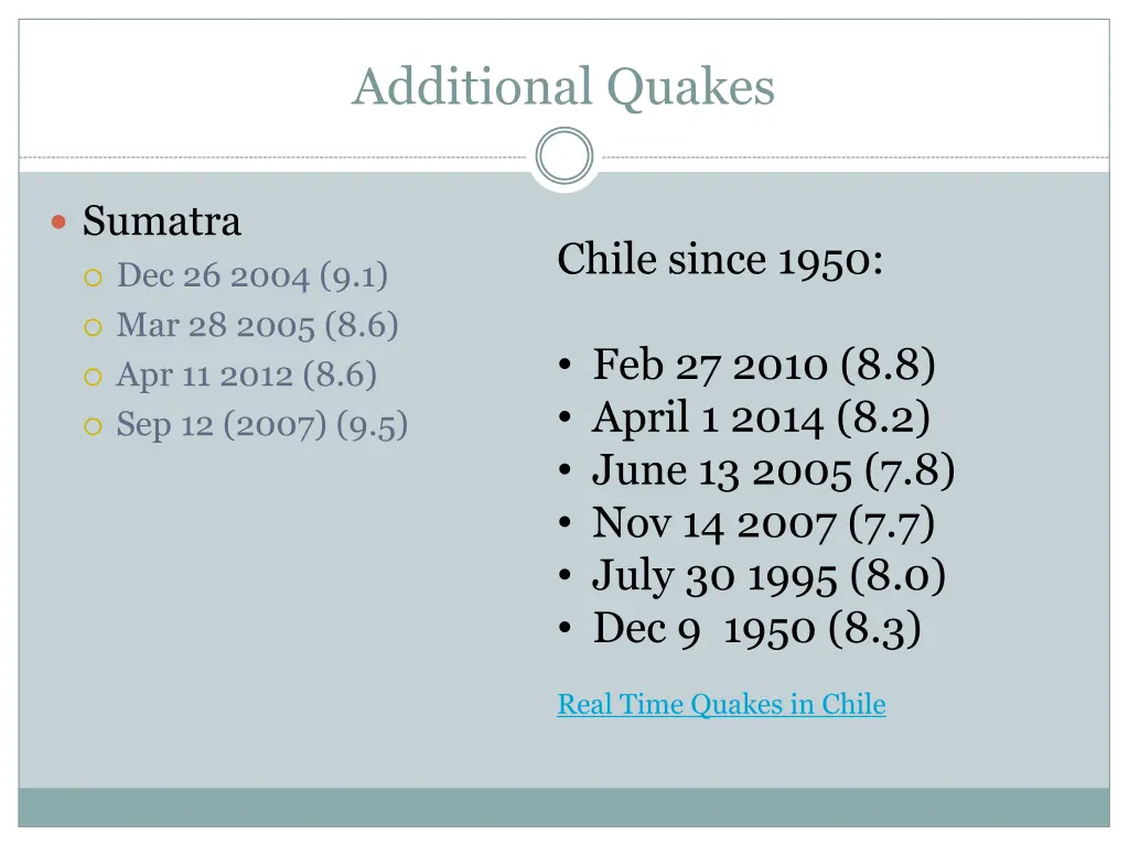 additional quakes