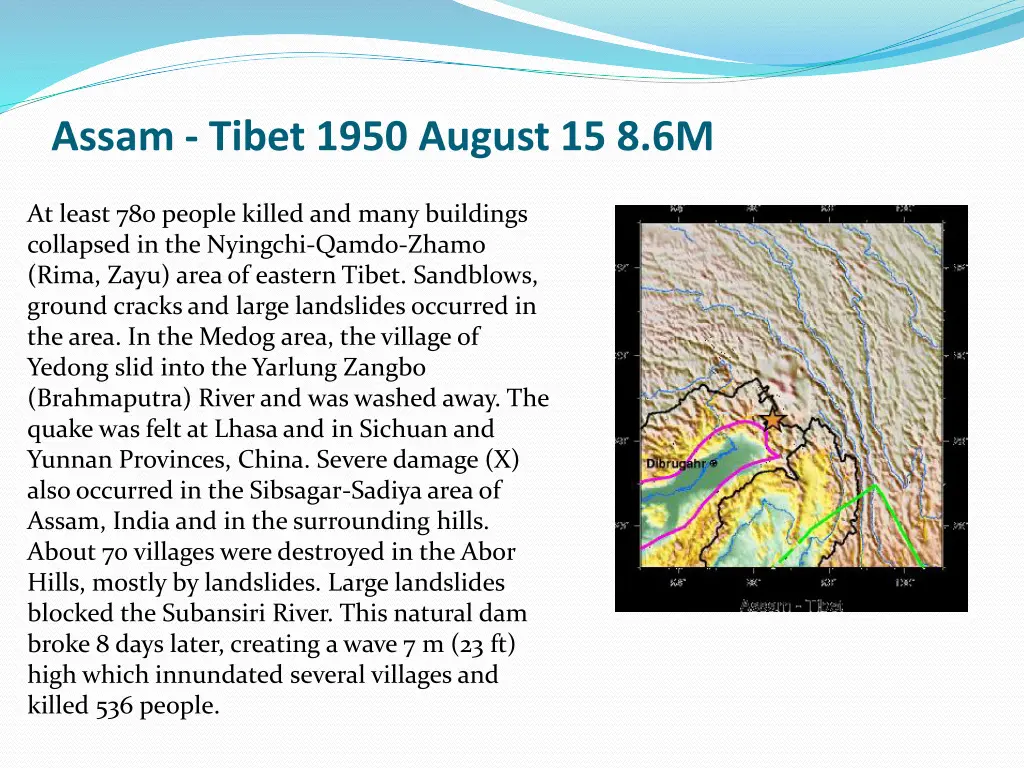 assam tibet 1950 august 15 8 6m