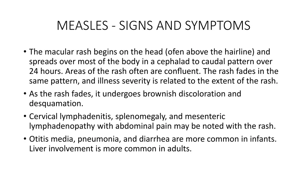 measles signs and symptoms 1