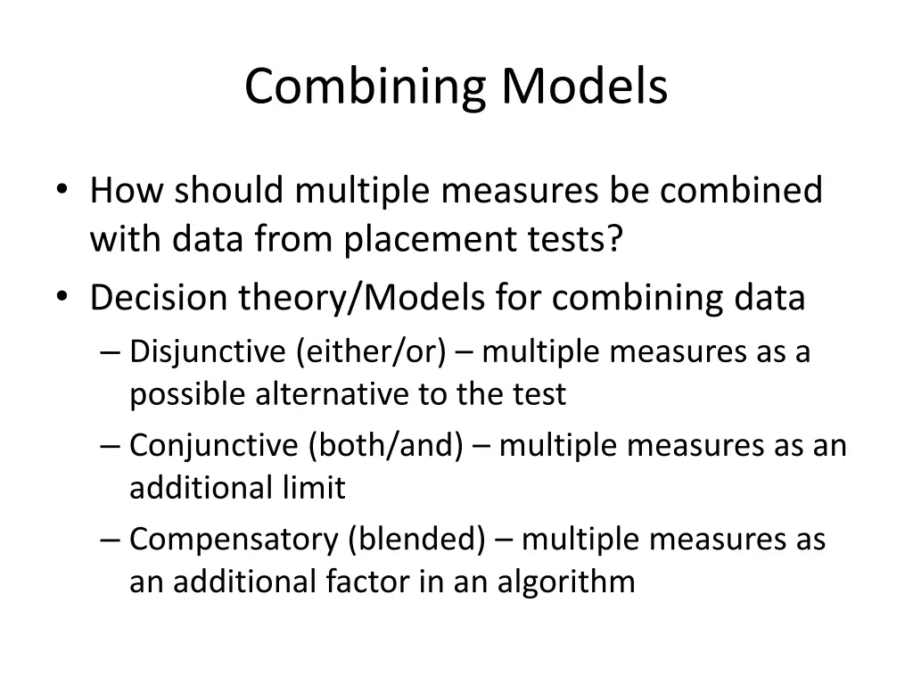 combining models