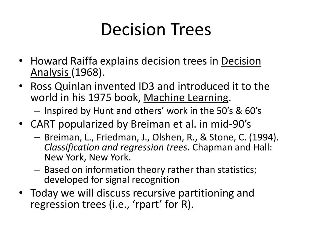 decision trees