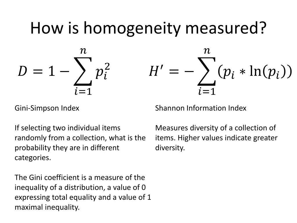 how is homogeneity measured