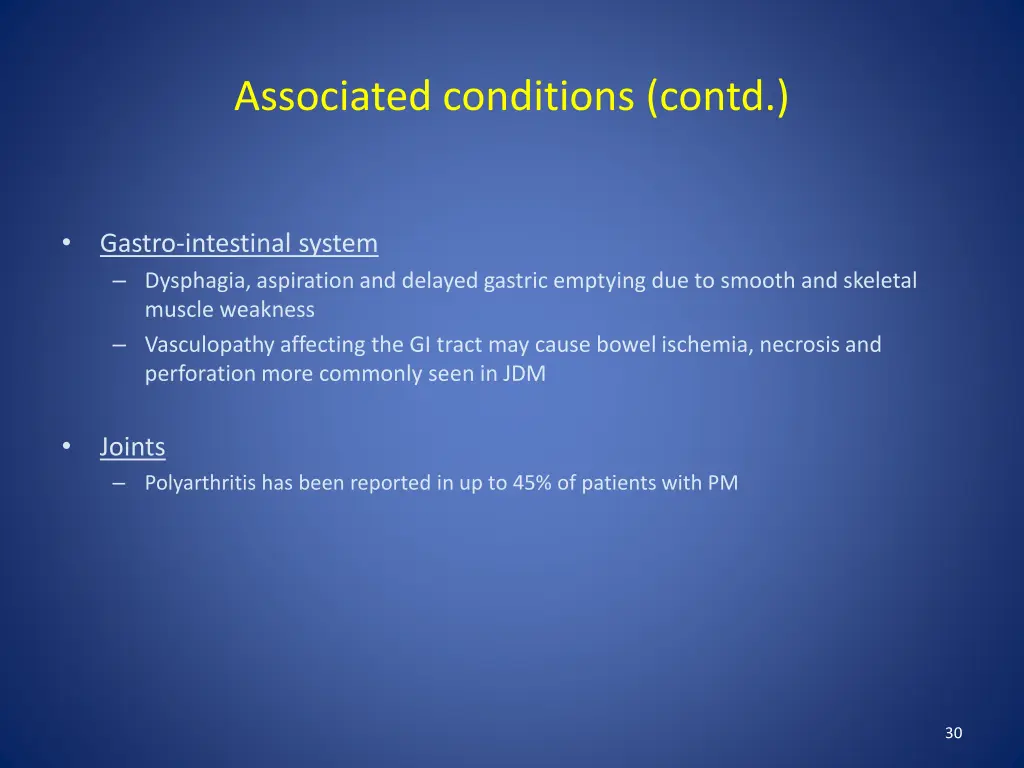 associated conditions contd 1