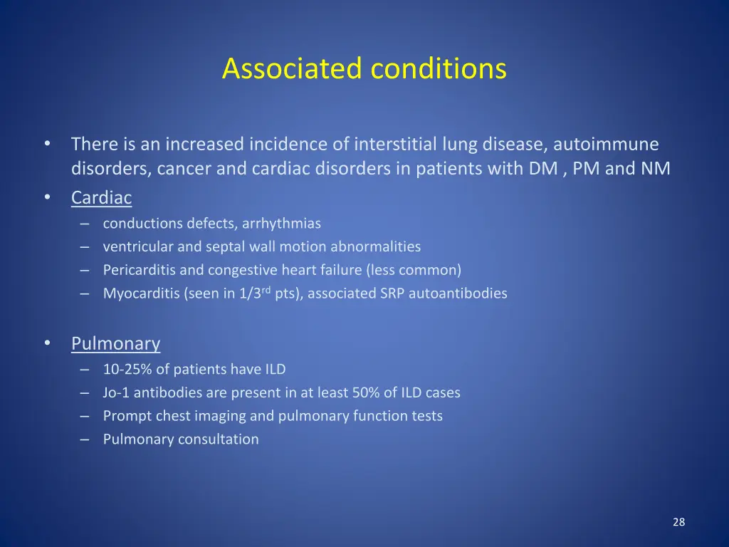 associated conditions