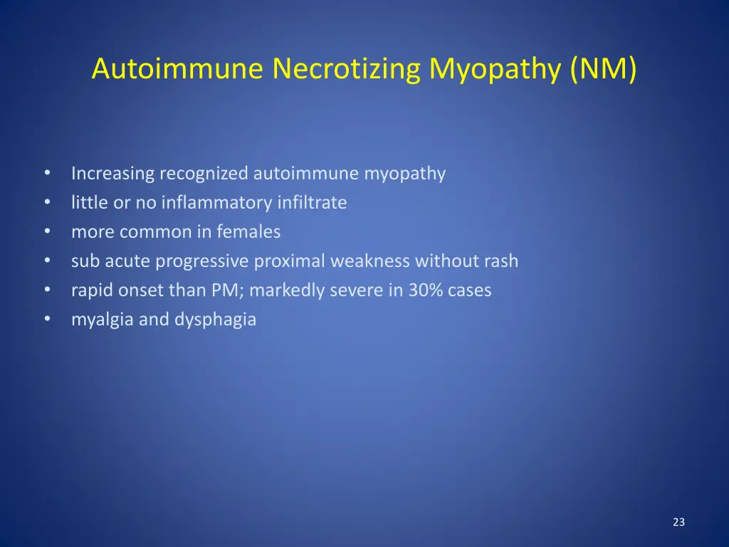 autoimmune necrotizing myopathy nm