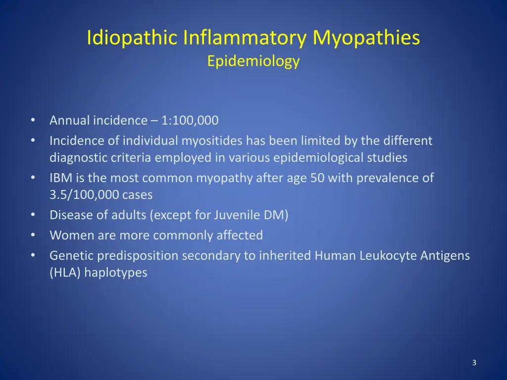 idiopathic inflammatory myopathies epidemiology