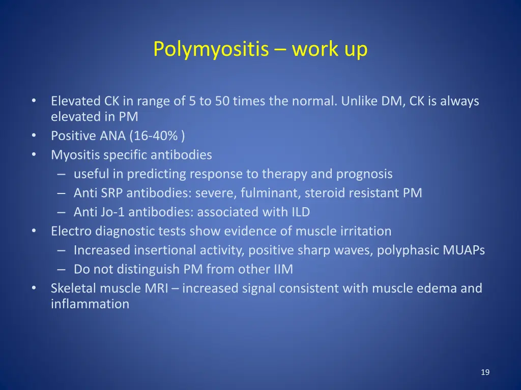polymyositis work up
