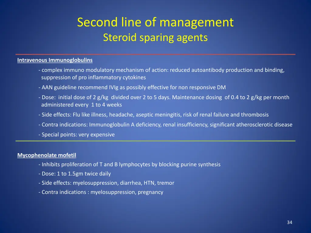 second line of management steroid sparing agents 1