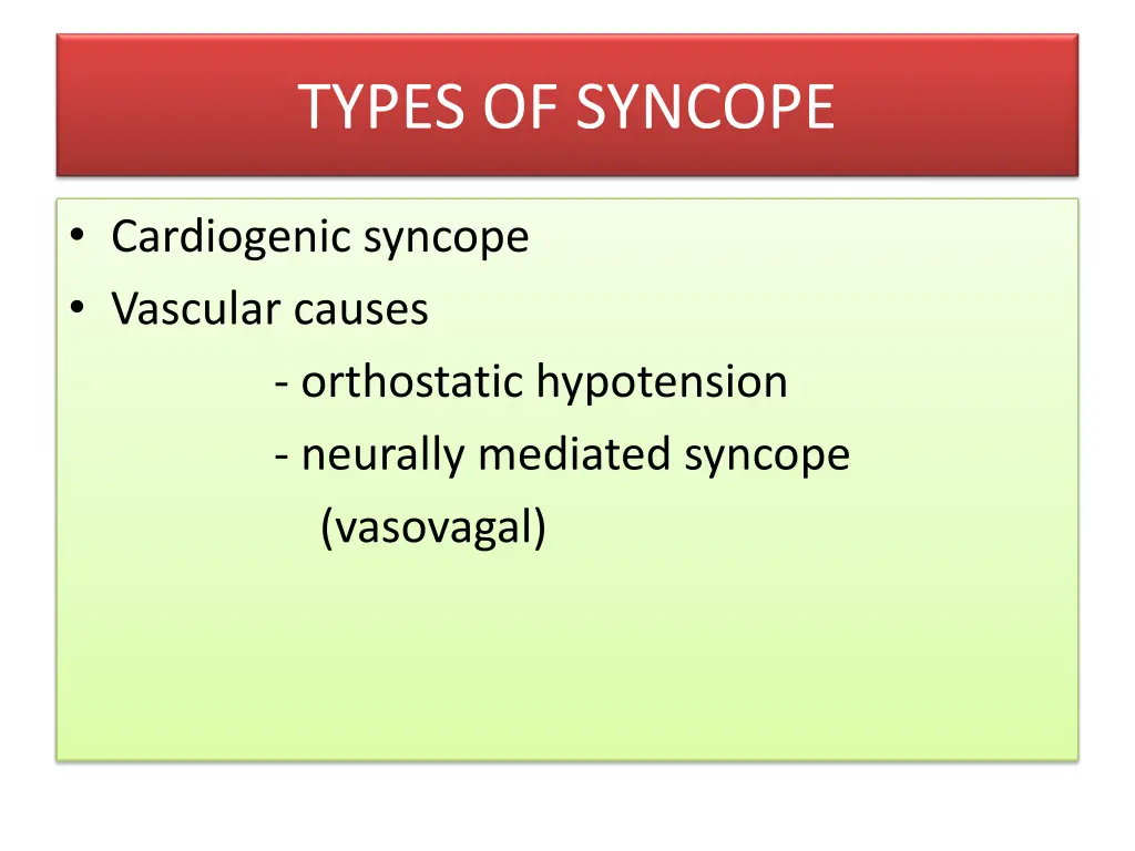 types of syncope
