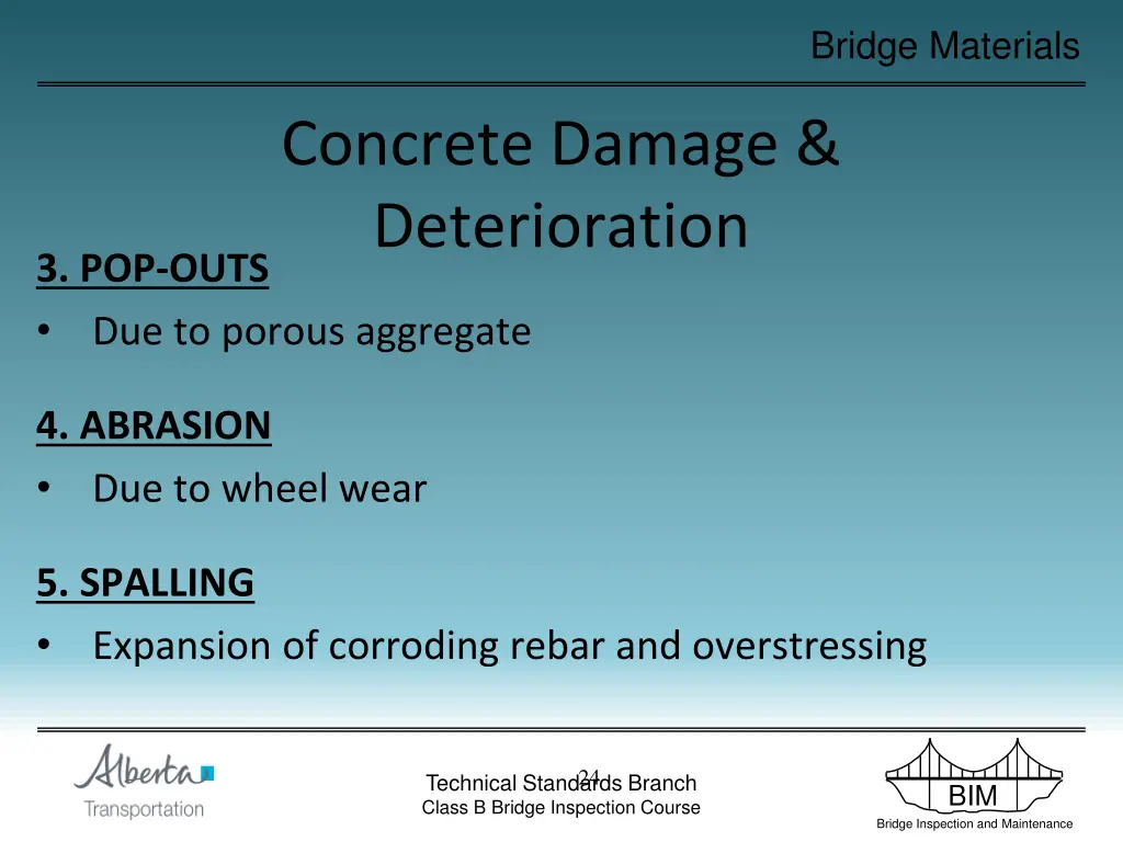 bridge materials 24