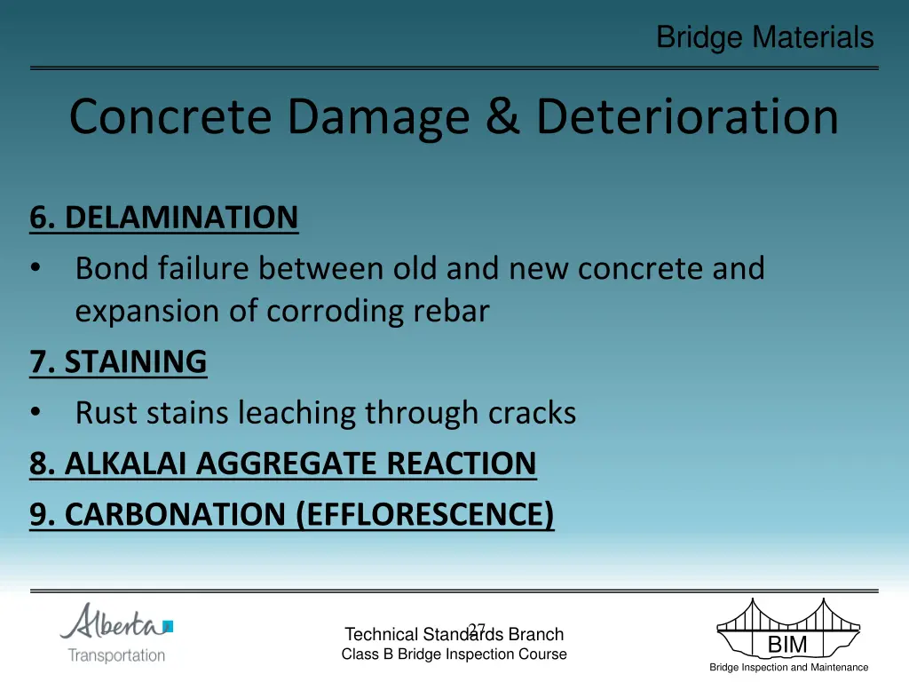 bridge materials 27