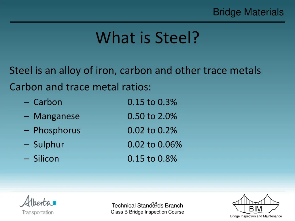 bridge materials 35