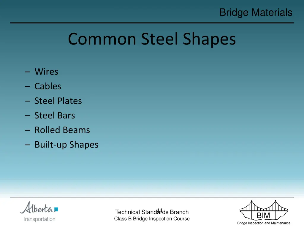 bridge materials 42