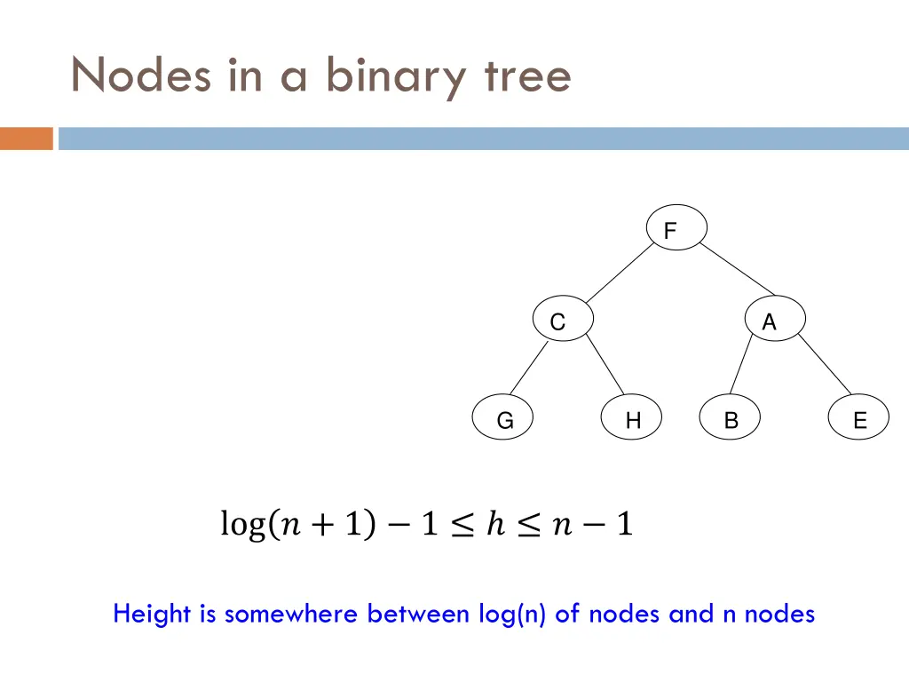 nodes in a binary tree 7