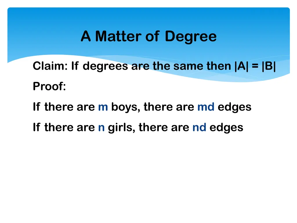 a matter of degree