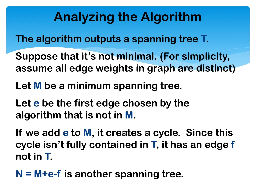 analyzing the algorithm