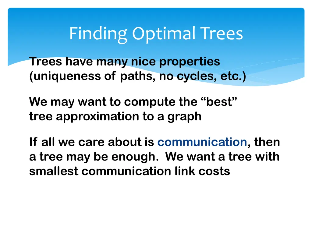 finding optimal trees