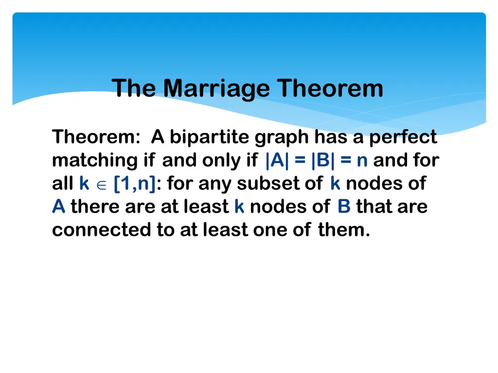 the marriage theorem