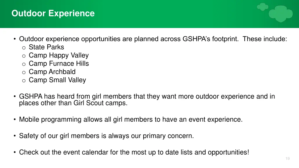 outdoor experience