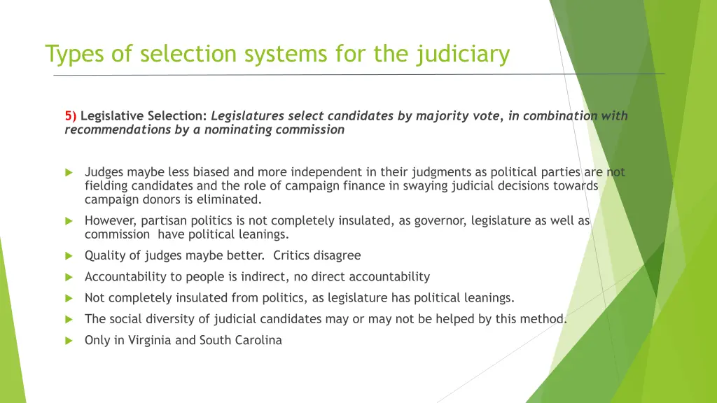 types of selection systems for the judiciary 5