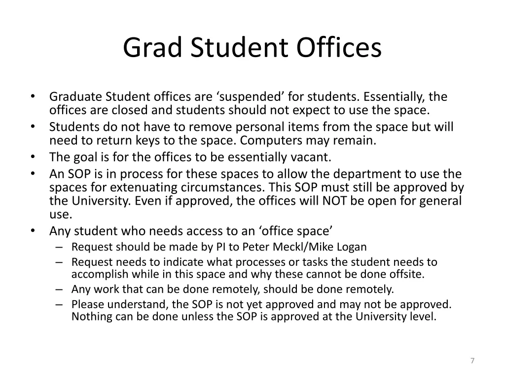 grad student offices