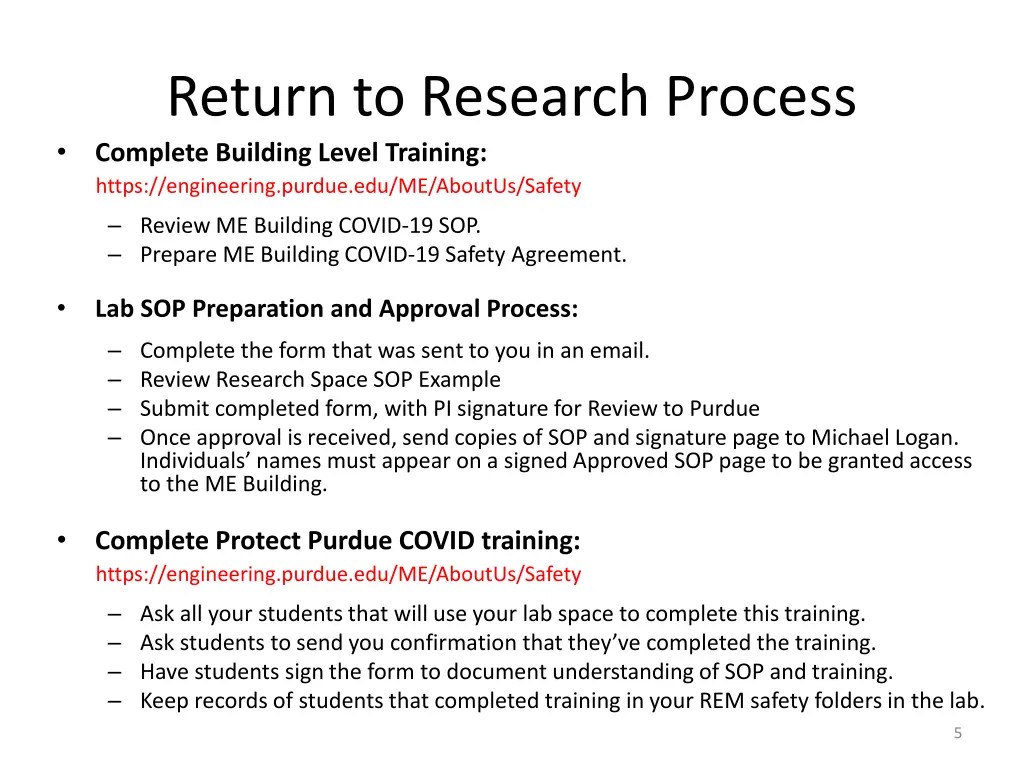 return to research process complete building