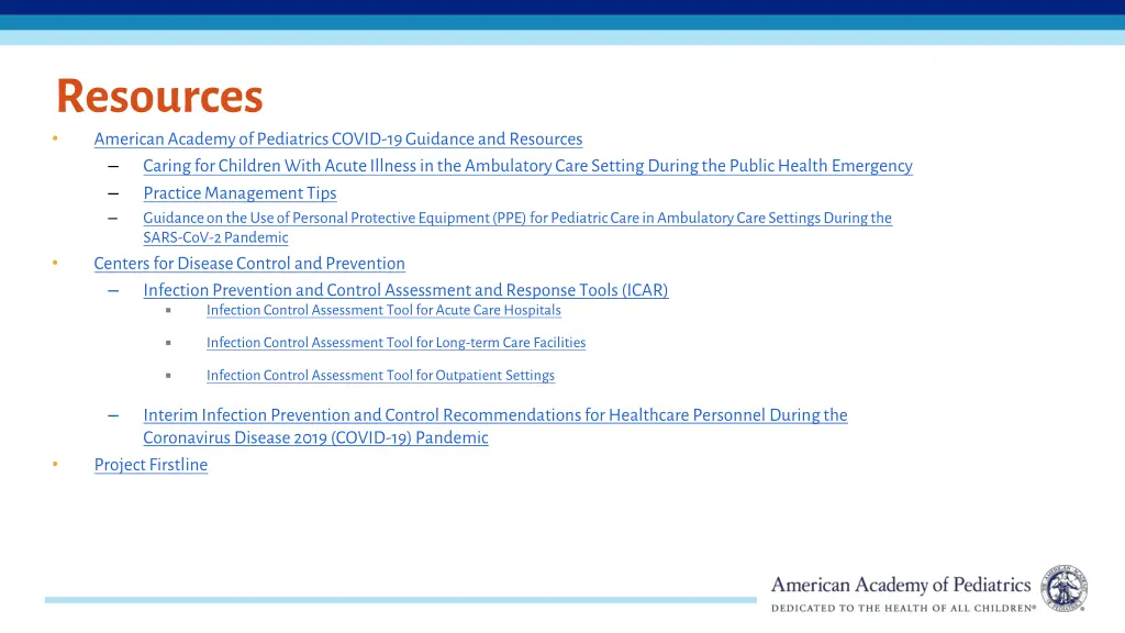 resources american academy of pediatrics covid