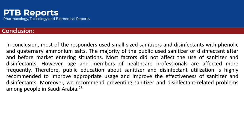 in conclusion most of the responders used small