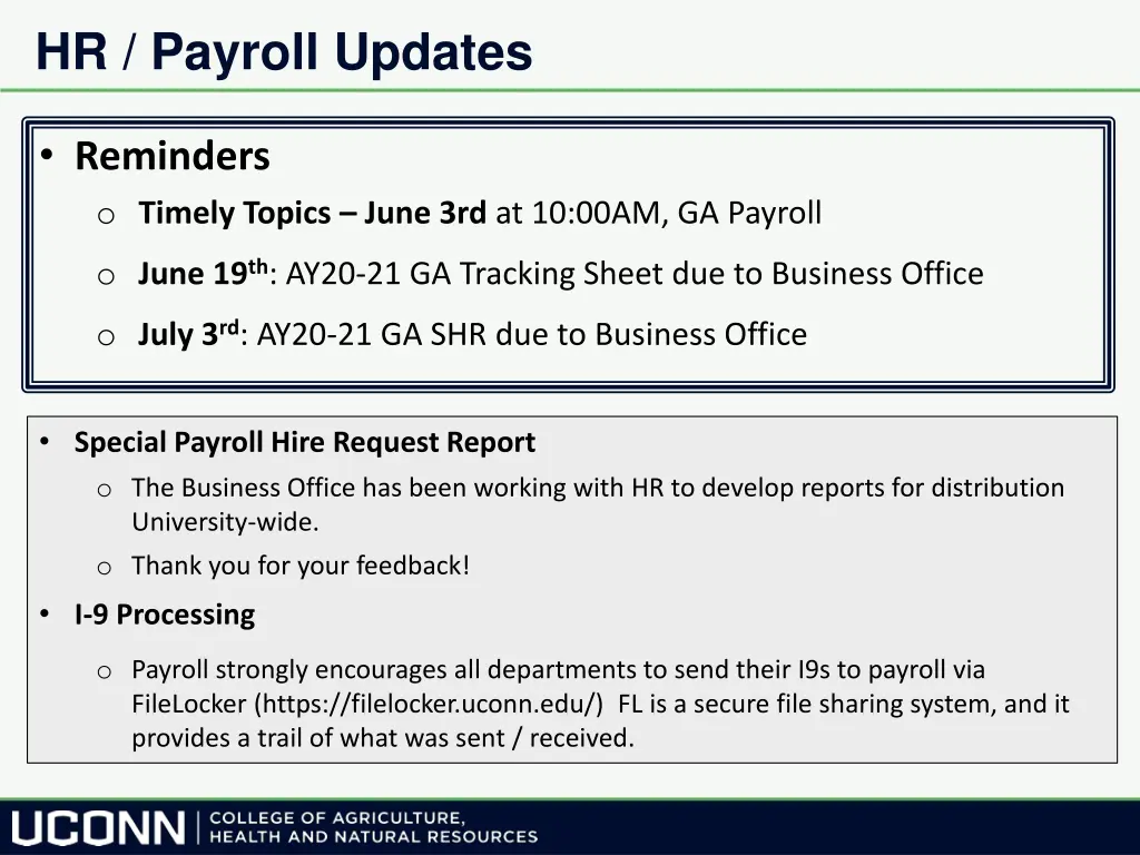 hr payroll updates