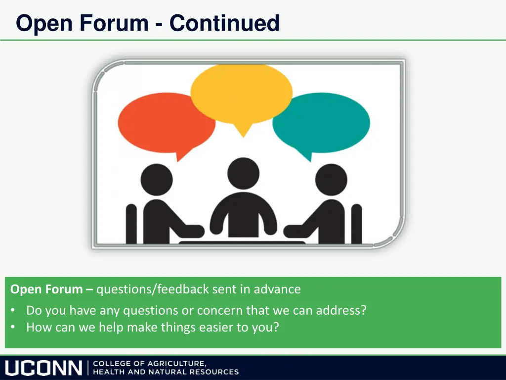 open forum continued