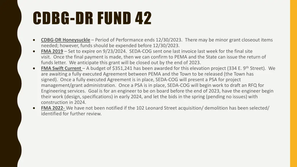 cdbg dr fund 42