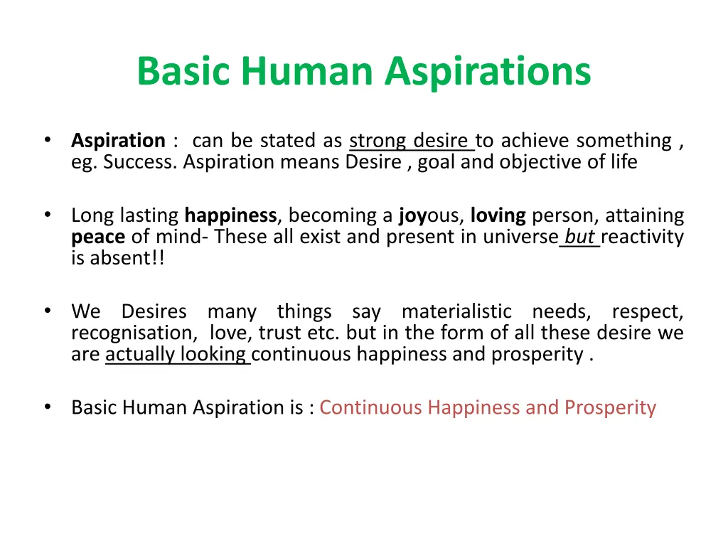 basic human aspirations 1