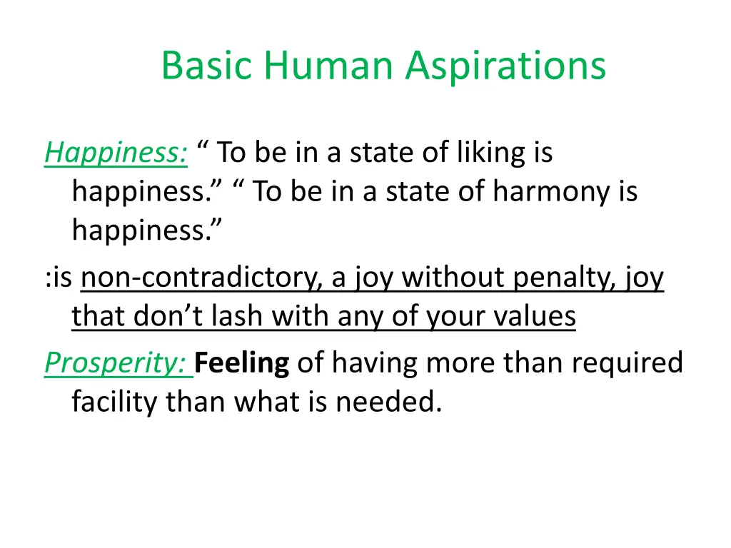 basic human aspirations 2