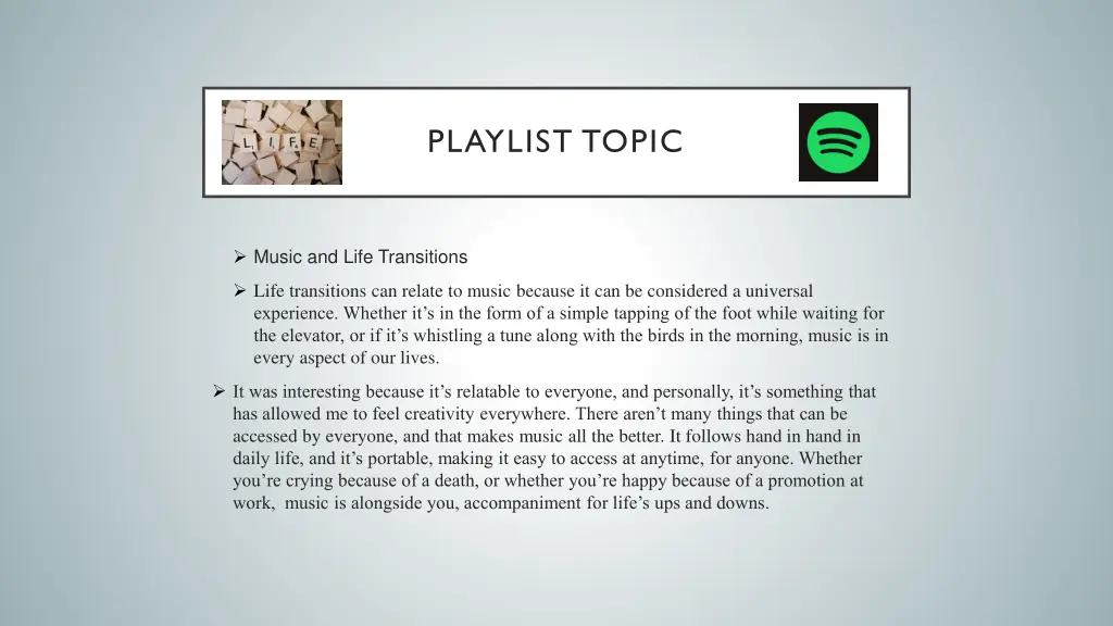 playlist topic