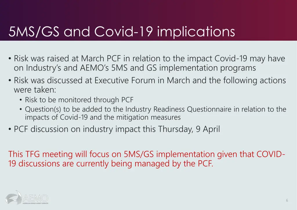 5ms gs and covid 19 implications