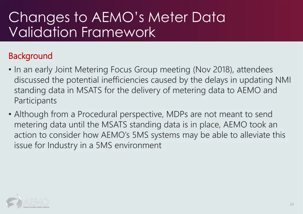 changes to aemo s meter data validation framework 1
