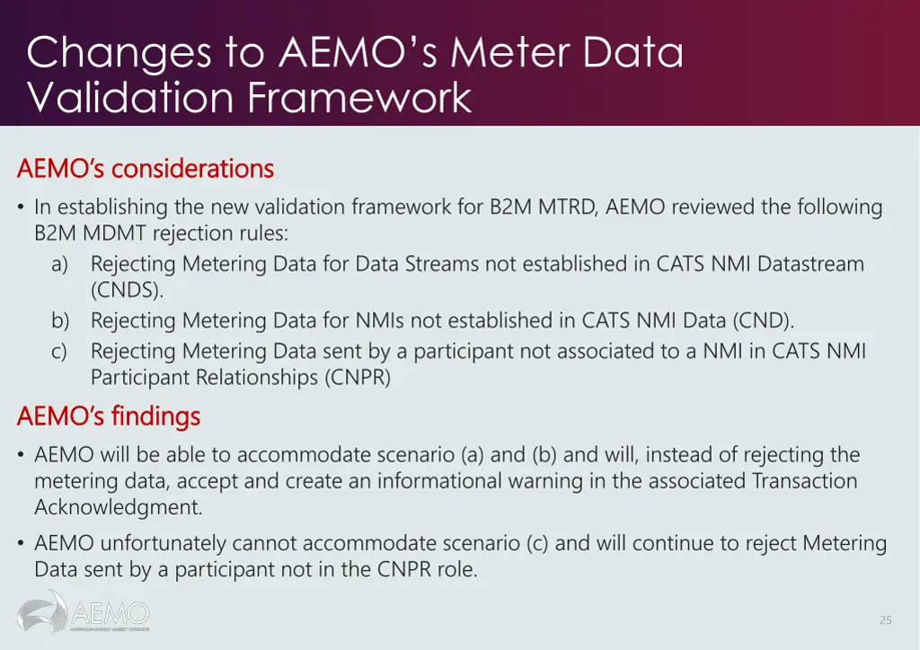 changes to aemo s meter data validation framework 2