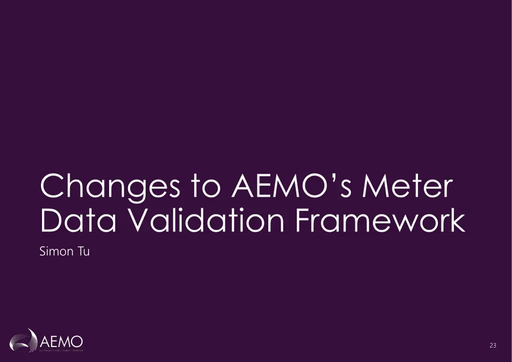changes to aemo s meter data validation framework