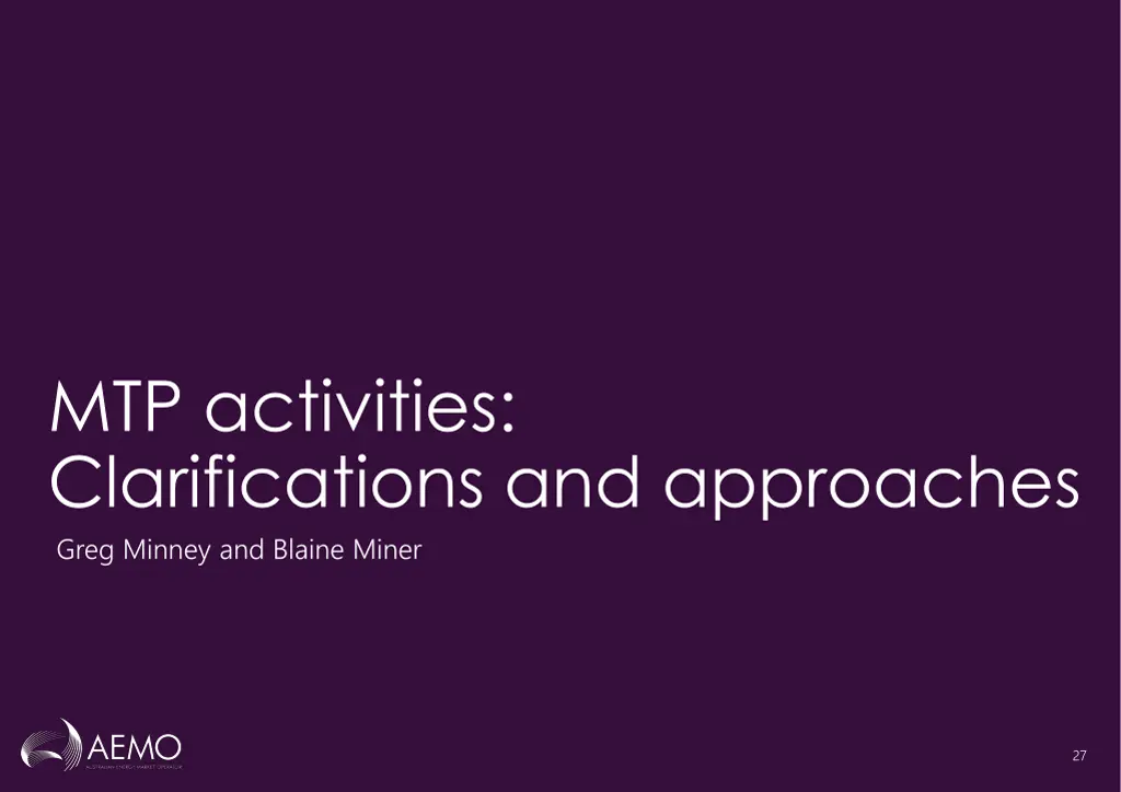 mtp activities clarifications and approaches greg