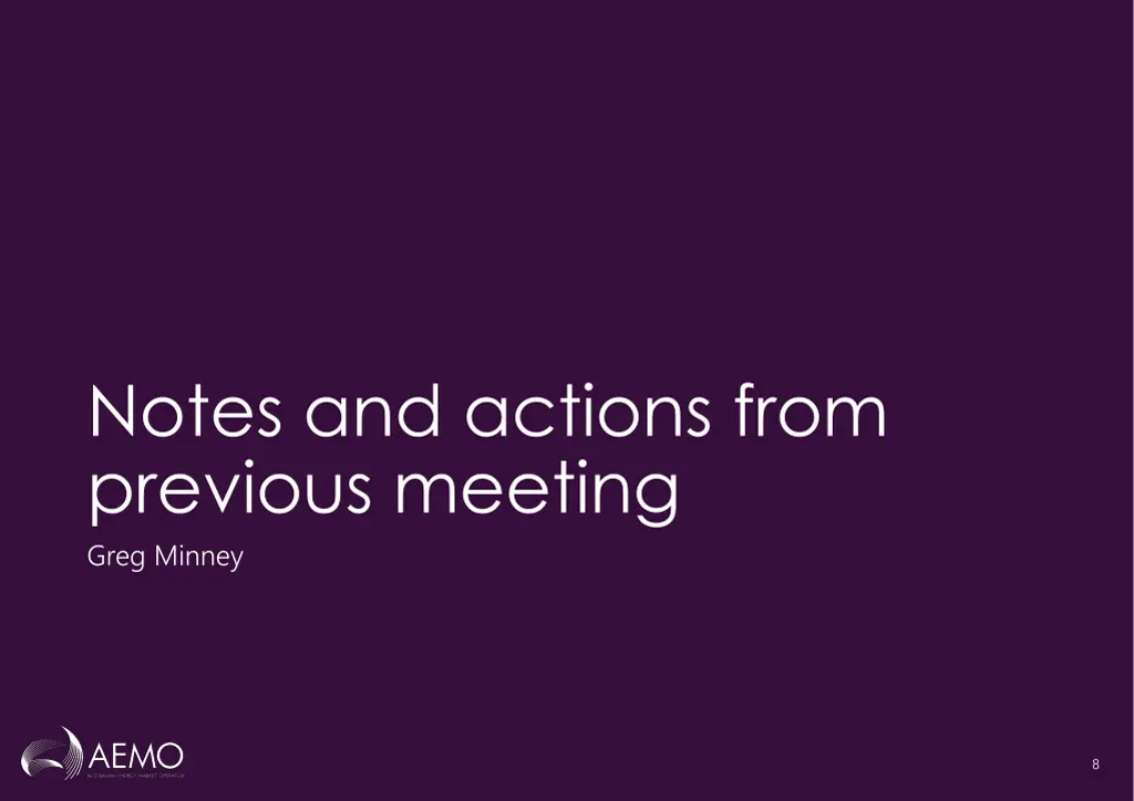 notes and actions from previous meeting greg